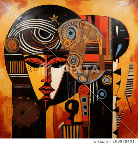 Ethnic ornament. Traditional African background. Generative AI 109978401