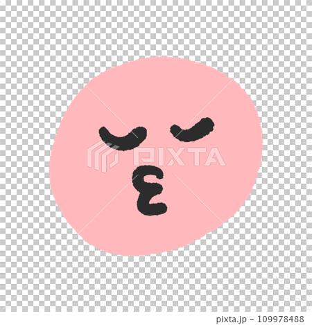 閉眼接吻的emoji表情-粉紅色手寫簡約可愛臉部設計素材 閉眼接吻的emoji表情-粉紅色手寫簡約可愛臉部設計素材 109978488