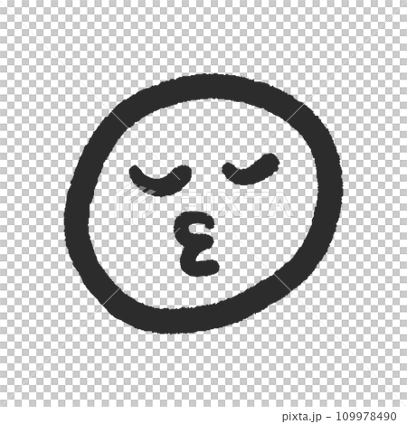 閉眼接吻的emoji表情-黑色手寫簡約可愛臉部設計素材 閉眼接吻的emoji表情-黑色手寫簡約可愛臉部設計素材 109978490