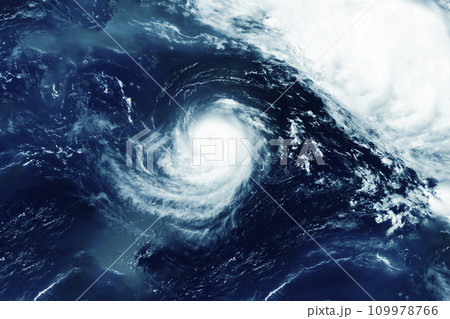 Hurricane, typhoon from space. Elements of this image furnished by NASA 109978766
