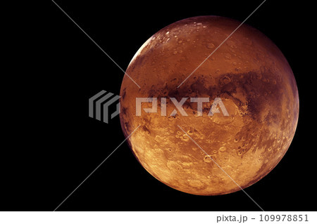 Planet Mars on a dark background. Elements of this image furnished by NASA 109978851