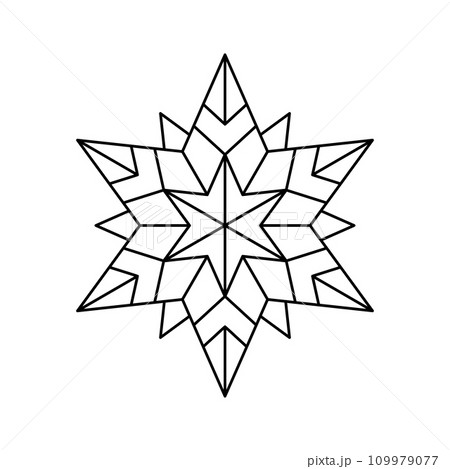 Vector Christmas Snowflake origami star of bethlehem isolated on white background. Geometric line snow icon. Xmas Design element for banner, greeting card Vector Christmas Snowflake origami star of bethlehem isolated on white background. Geometric line snow icon. Xmas Design element for banner, greeting card 109979077