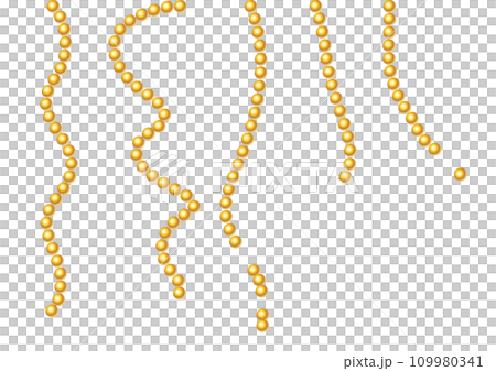 解開的金色珍珠項鍊的圖像插圖 109980341