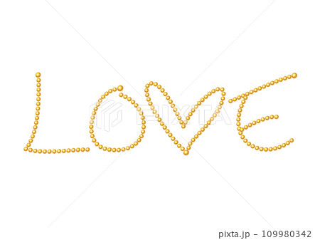 金色のパールの飾り文字 LOVE 金色のパールの飾り文字 LOVE 109980342