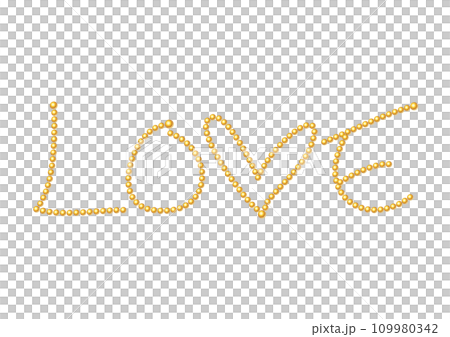 Golden pearl decorative letters LOVE Golden pearl decorative letters LOVE 109980342