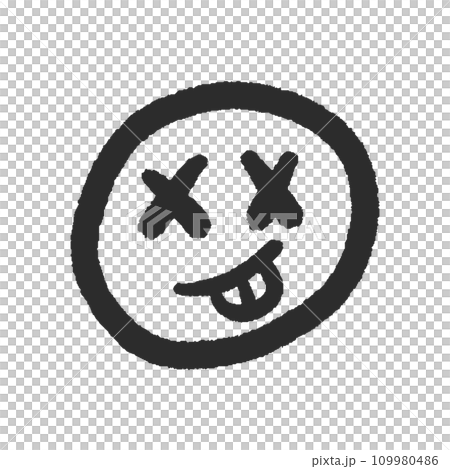 Handwritten emoji smiling with tongue out - Image material for criminals, addicts, and liars 109980486
