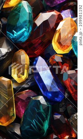 Colored gemstones minerals Colored gemstones minerals 109981192