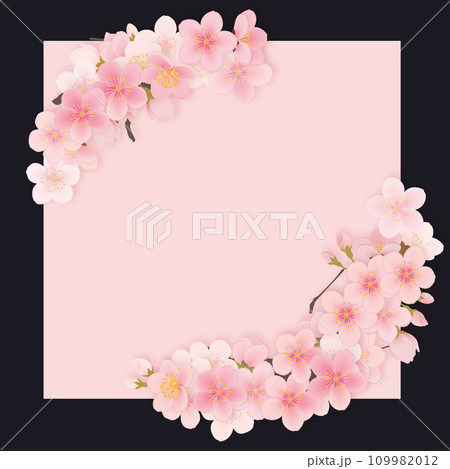 ソメイヨシノ　桜　花　フレーム素材 109982012