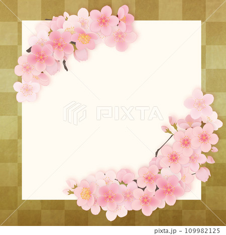 ソメイヨシノ 桜 花 フレーム素材 ソメイヨシノ 桜 花 フレーム素材 109982125