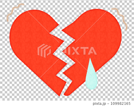 Watercolor style of a heart that breaks in two and cries Watercolor style of a heart that breaks in two and cries 109982165