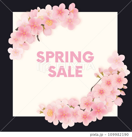ソメイヨシノ 桜 花 フレーム素材 ソメイヨシノ 桜 花 フレーム素材 109982190