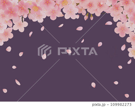 桜の花びらイラスト背景素材 109982273