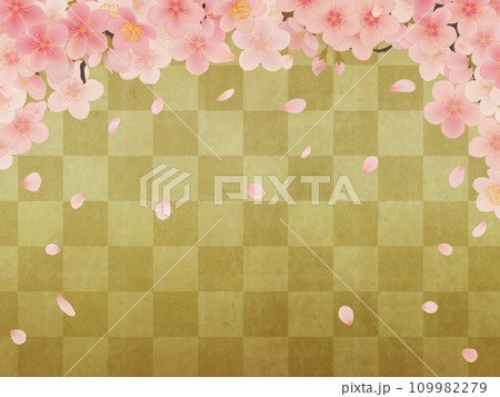 金箔のある背景デザイン桜 109982279
