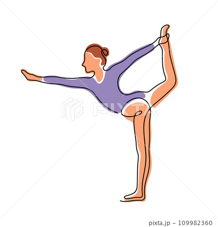 Young woman doing gymnastics exercise 109982360