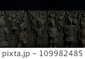 terracotta warriors in a row 3D animation in the dark 109982485