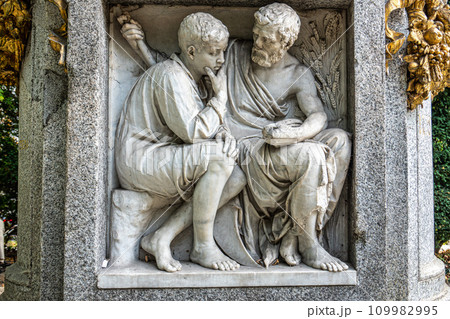 Justus Freiherr von Liebig memorial at Maximiliansplatz square of Munich, Germany. 109982995
