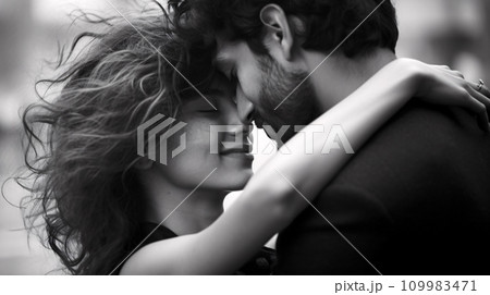 AI-generated content. Young couple, sharing a loving hug - man and woman in love 109983471