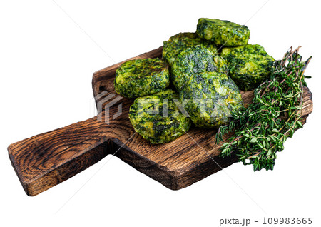 Roasted chickpeas veggie vegetable falafel patty on a rustic plate. Isolated on white background, top view. Roasted chickpeas veggie vegetable falafel patty on a rustic plate. Isolated on white background, top view. 109983665
