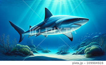 海を漂うサメ 海を漂うサメ 109984928