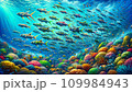 珊瑚に覆われた海中のトビウオ 109984943