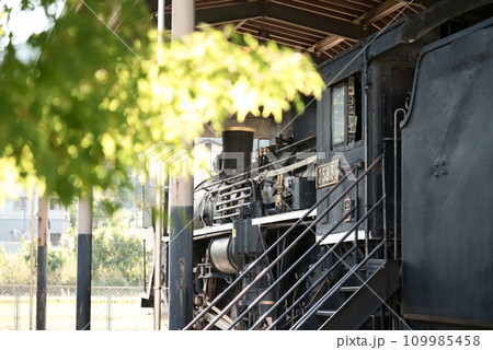 後ろから見る美しい蒸気機関車 109985458