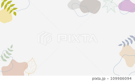 カラフルで抽象的な液体シェイプのフレームイラスト カラフルで抽象的な液体シェイプのフレームイラスト 109986094