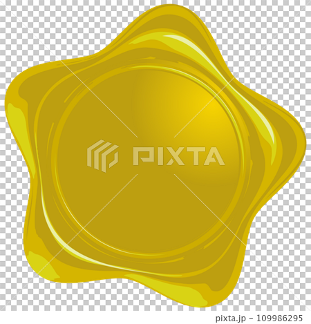 星形封印蠟徽黃色向量圖 星形封印蠟徽黃色向量圖 109986295