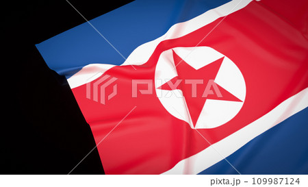 The North Korea flag for Background 3d rendering. 109987124
