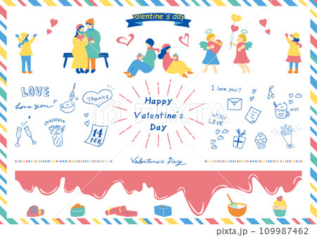バレンタインデーを楽しむ人達 109987462