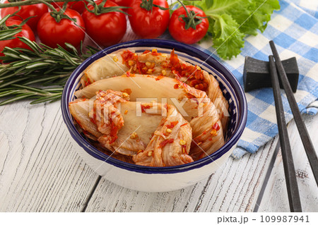 Korean food - spicy Kimchi cabbage Korean food - spicy Kimchi cabbage 109987941