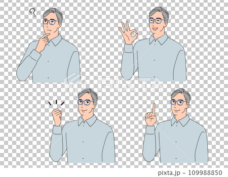 Middle-aged man with various expressions 2 109988850