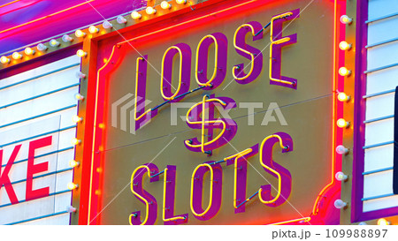 The Typical Neon Signs in Downtown Las Vegas 109988897