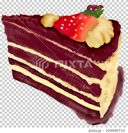 piece of brownie cake with strawberry piece of brownie cake with strawberry 109990719