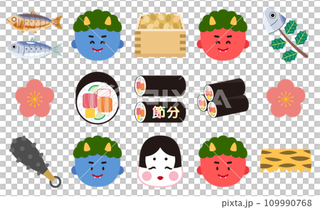 Setsubun illustration set 109990768