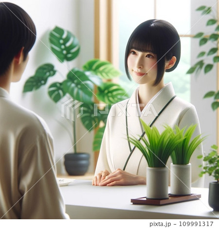 受付けの和風看護師 109991317