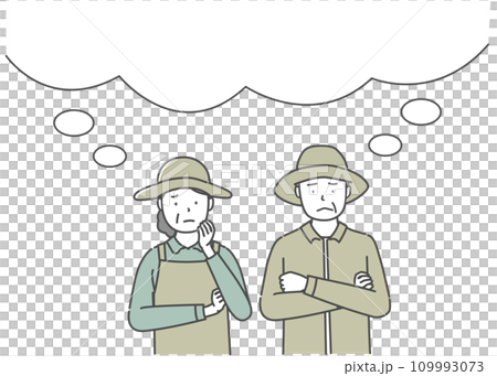 中年農夫夫婦一臉困惑 中年農夫夫婦一臉困惑 109993073