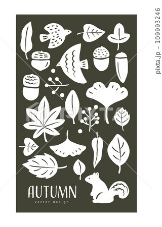 北欧風　秋の手描き背景 109993246