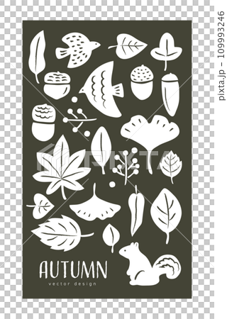 北欧風　秋の手描き背景 109993246