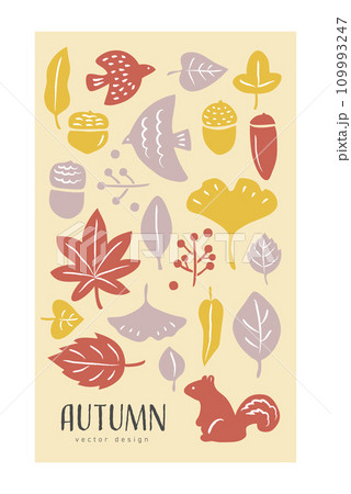 北欧風　秋の手描き背景 109993247