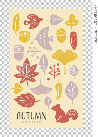 北欧風　秋の手描き背景 109993247