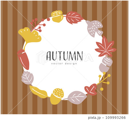 北欧風 秋の手描きフレーム 北欧風 秋の手描きフレーム 109993266