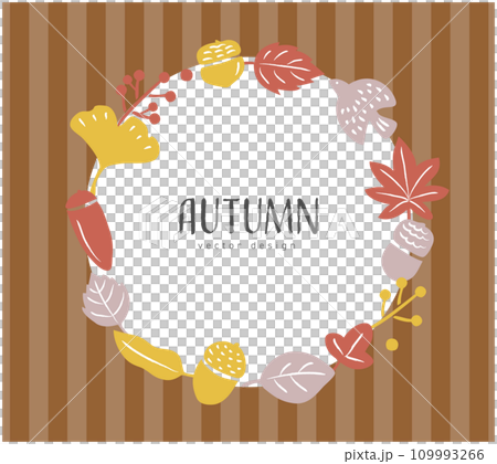北欧風 秋の手描きフレーム 北欧風 秋の手描きフレーム 109993266