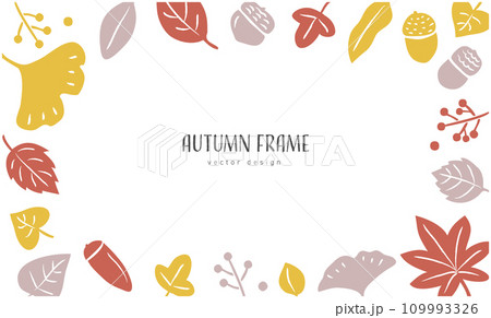 北欧風　秋の手描き背景フレーム 109993326