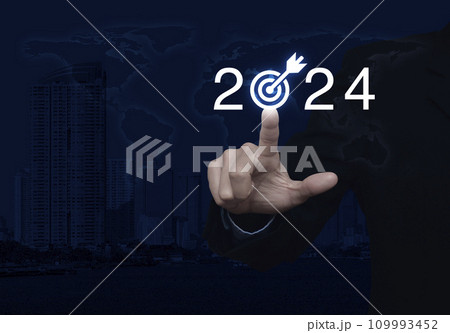 Business happy new year 2024 success concept, Elements of this image furnished by NASA 109993452