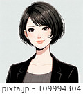 横を向く女性 109994304