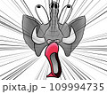 ハイヒールで蹴られる象_集中線付き ハイヒールで蹴られる象_集中線付き 109994735