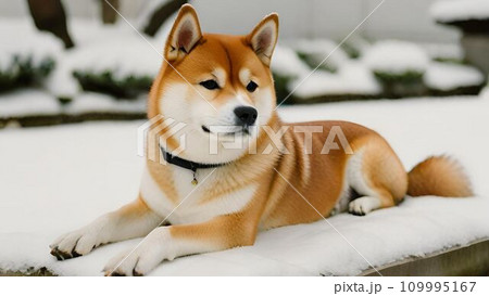 柴犬と冬 109995167