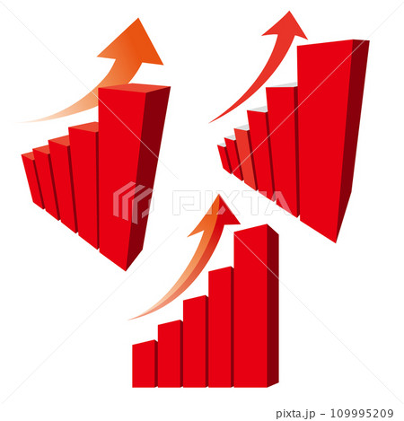 3D　棒グラフ　チャート　アイコン　イラストセット　 109995209