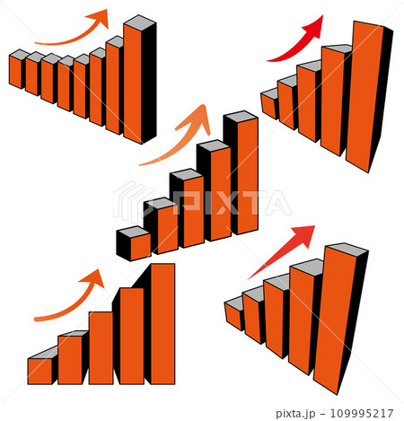 3D　棒グラフ　チャート　アイコン　イラストセット　 109995217