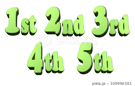 3DCG文字［1st/2nd/3rd/4th/5th］グリーン,緑 109996383